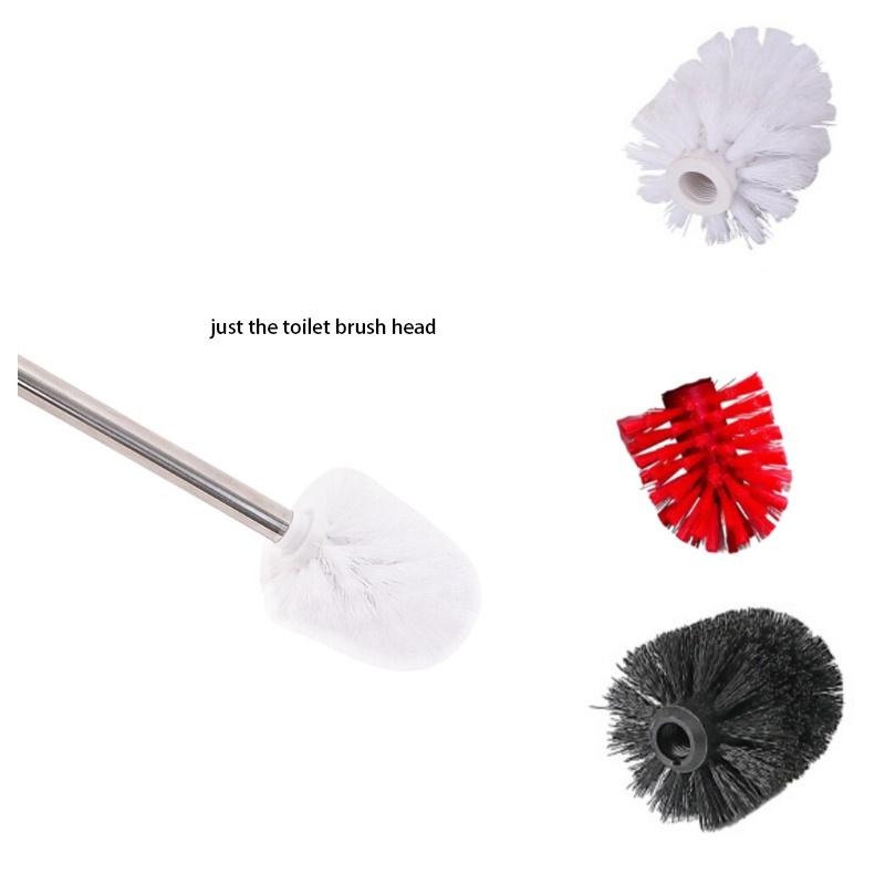 Replacement Wc Plastic Bathroom Cleaning Toilet Brush Head Holder Black White
