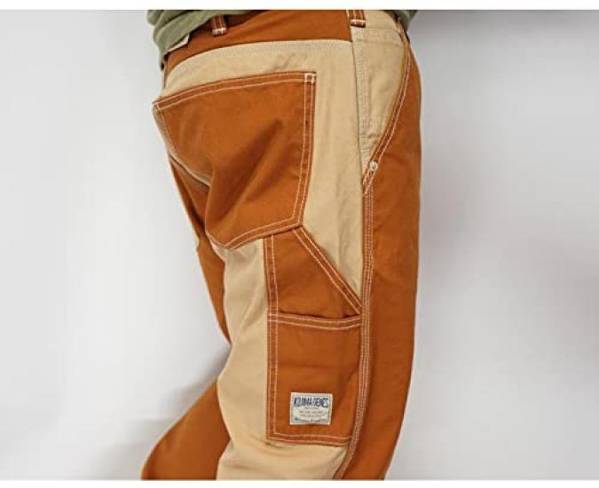 Kojima Jeans Work Painter Made in One Fuji Brown Beige 38 Multi-Combo Pants, Pants, Japan, Wash, Kinbai, RNB-1084F - -