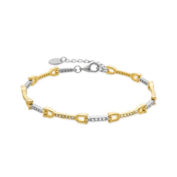 Bracelet - LUXENTER - Azhla - Argent 925 - Or jaune 18k - Zircon cubique étincelant