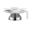 Stainless Steel Offering Tray Silver Round Shallow Plate with Pedestal Base Polished