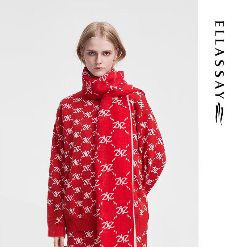 

ELLASSAY Women s Retro Jacquard Pullover Knit Sweater S