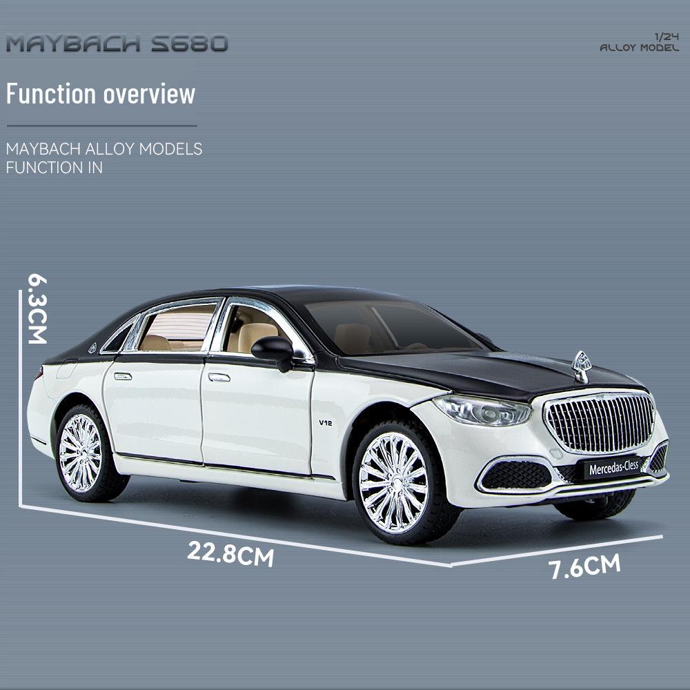 1:24 Maybach S680 Alloy Car Model with Lights - Home Decoration Toy Car
