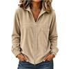 Women S Corduroy Jacket Autumn Casual Solid Color Ladies Outerwear