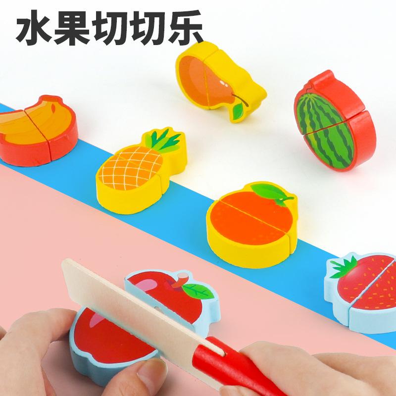 Children'S Wooden Fruit Logarithmic Board Digital Pairing Fruit Cutting Music Early Education Puzzle Parent-Child Toys