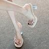 Summer high-heeled sandals fairy casual waterproof table slippers evening wind Korean version outside sandals