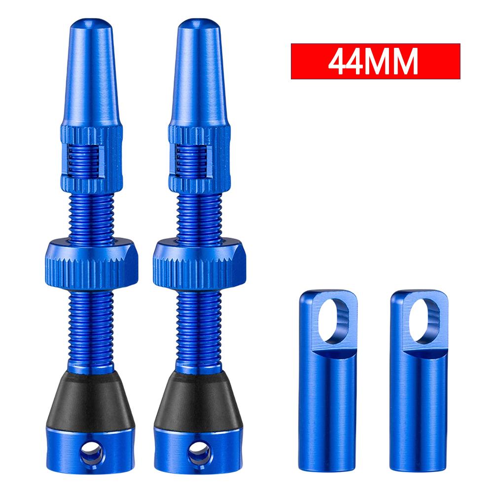 2/1Pair 40mm/44mm Aluminum Bicycle Rims Valve Core Remover Tool Bicycle Valve CNC Road Bike Tubeless Tire Valve with Caps
