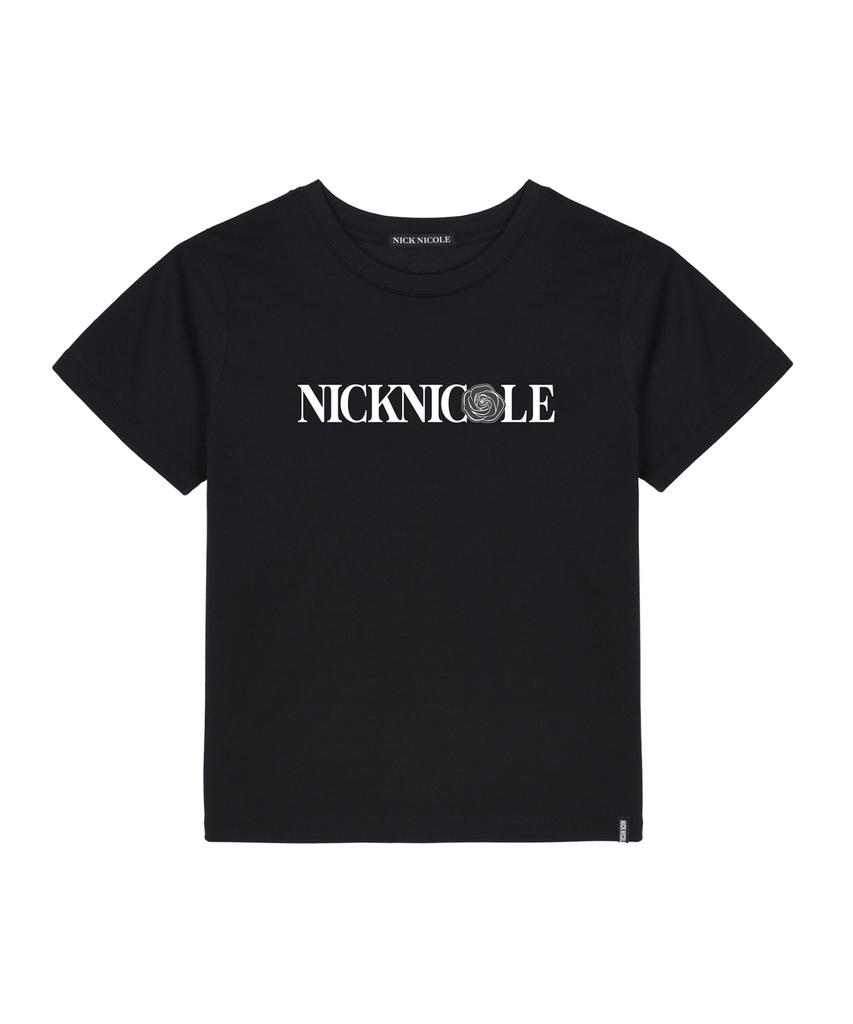 Nigaennikol Nicole Rose Lettering Slim Top_Black White