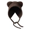 Bear Wool Hat Women's Winter Face Showing Small Warm Knitted Hat Big Head Ear Protection Wool Hat Fashionable
