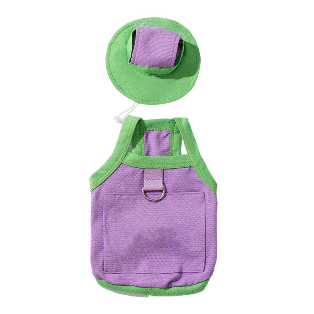 Breathable Dog Cooling Vest Sun Hat Set for Hot Weather Wear Outdoor Activity Large Pet Apparel