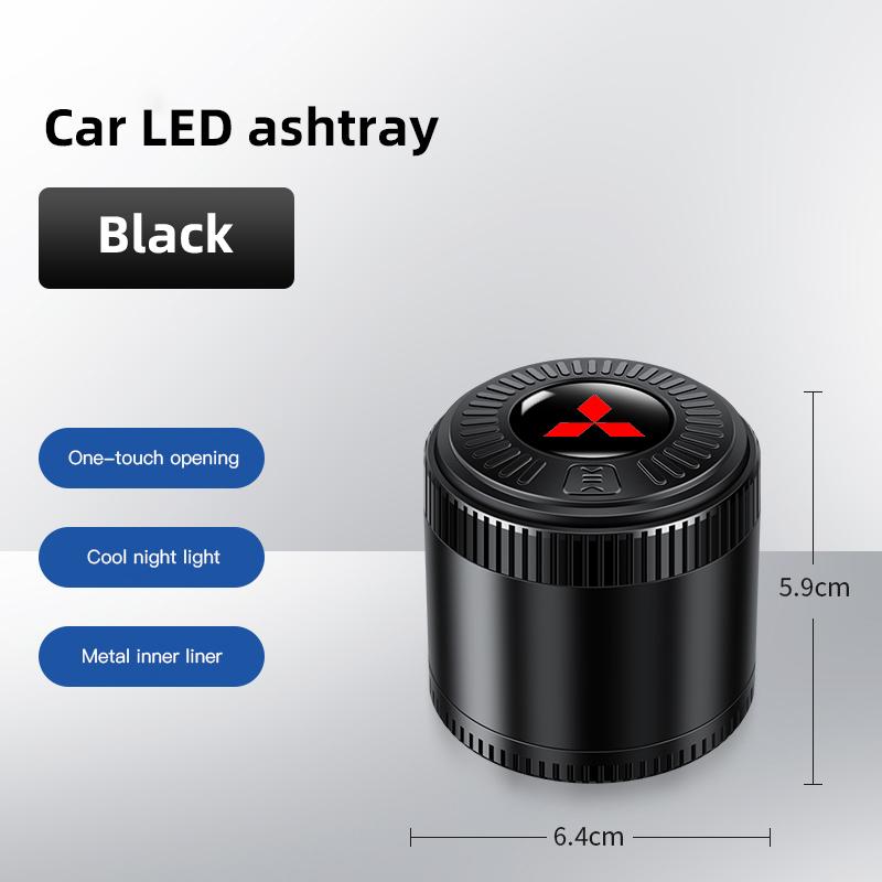 Car Interior Ashtray LED Light Portable Smoke Ashes Holder For Mitsubishi Lancer Ralliart ASX Mirage Pajero Xpander Attrage L200