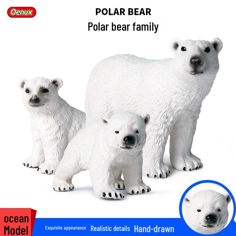 Polar Wildlife Animal Model Toy Set: Polar Bear & Penguin