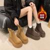 European station Chelsea boots women's 2025 autumn and winter new Korean version muffin platform short boots women's cigarette boots Martin boots