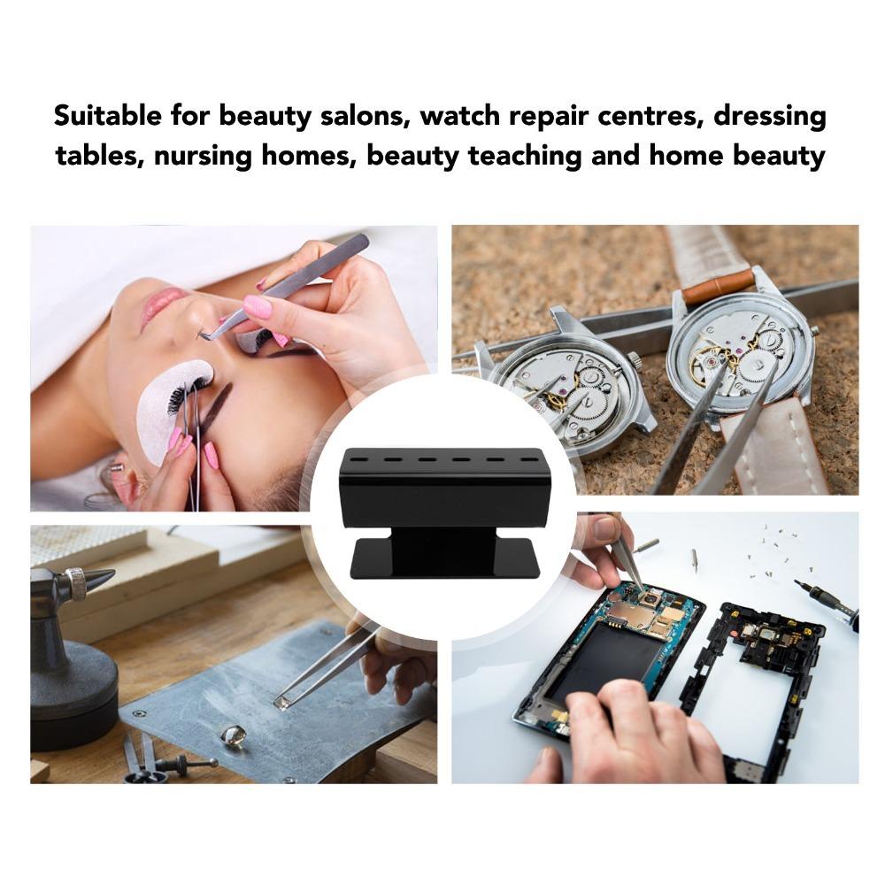 White Black Acrylic Tweezers Holder 13*7.8cm Tweezers Storage Holder Beauty Makeup Use
