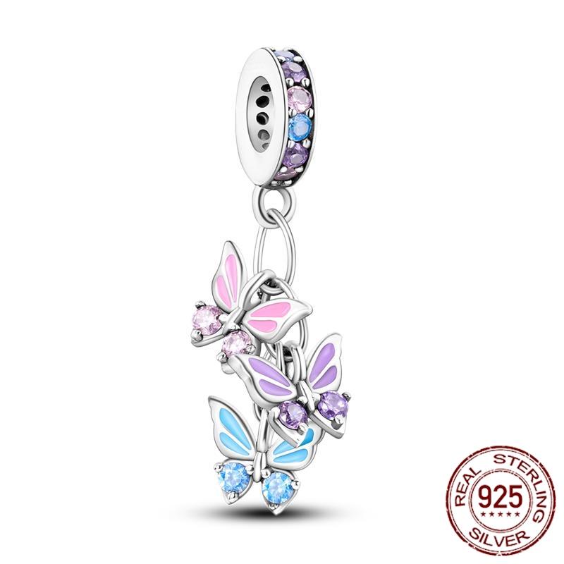 Copper Dragon Firefly Butterfly Puppy Heart Plane Travel Charms Fit Original Bracelet Zircon For Women Gift Gift