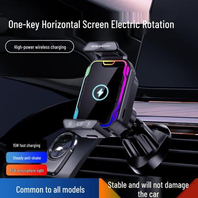 Universal Electric Dual Motor Car Phone Holder with Rotating Lift Design