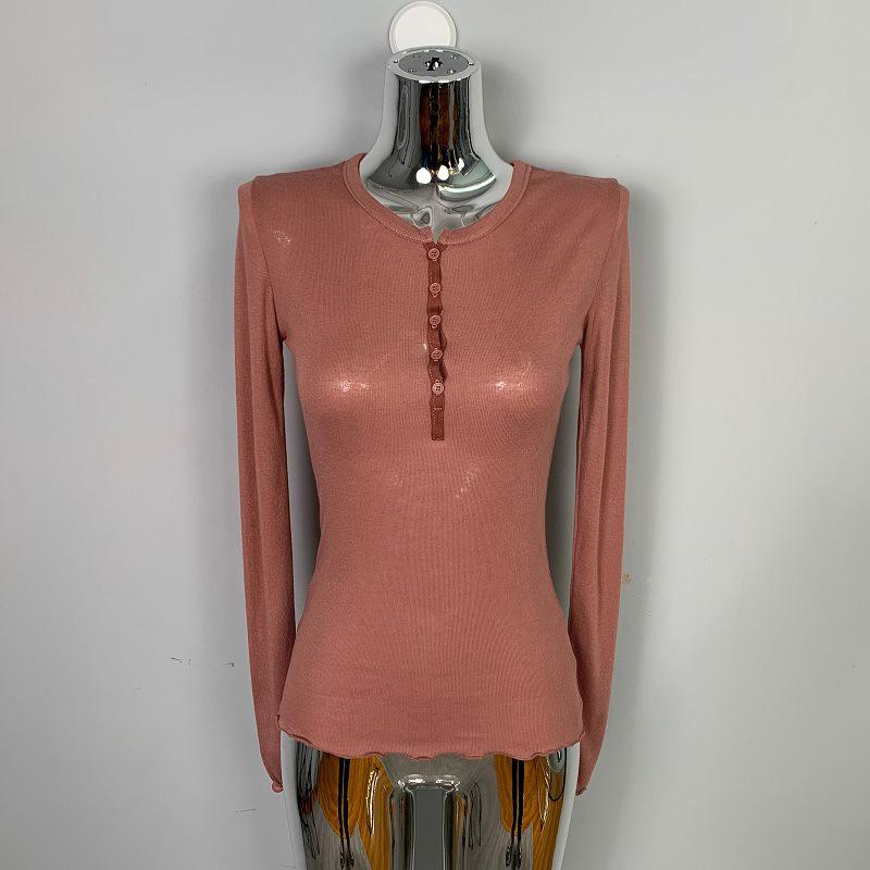 Korean Dongdaemun Sheer Slimming Long Sleeve Top for Women