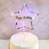 Decoraciones de Inserto para Tarta de Fiesta de Cumpleaños con Estrella de Amor LED para Cumpleaños