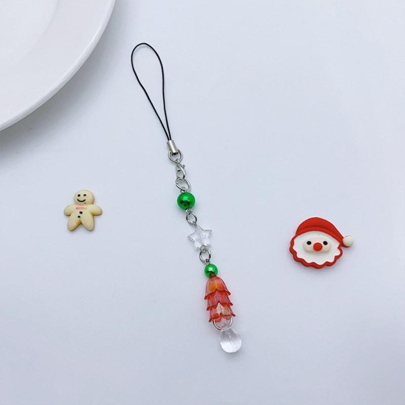 Christmas Tree Star Keychain Detachable Phone Lanyard for Fashion Individuals