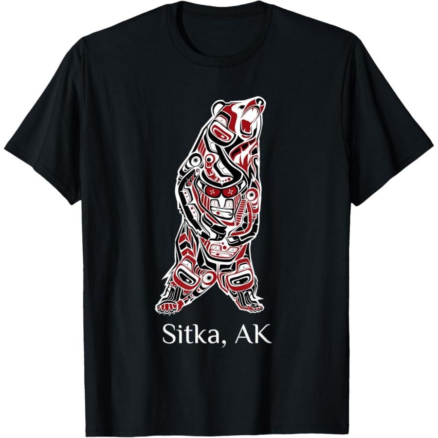 

Sitka Alaska Native American Indian Brown Grizzly Bear Gift T-Shirt XXXXXL чорний