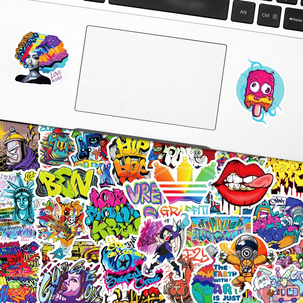 50 Naklejek Graffiti Uliczne, Naklejki Kreskówkowe, Kask Pudełko na Artykuły Szkolne Studenta Naklejki Graffiti
