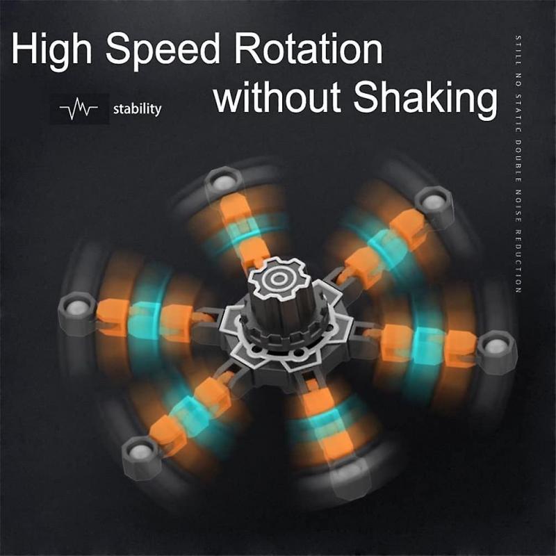 Finger Spinning Top Focus Toy with Transformable Chain Mechanical Spiral Twister (Orange)