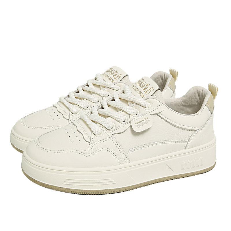 

Leather platform white shoes children spring 2025 new student versatile board shoes lightweight casual sports shoes 35