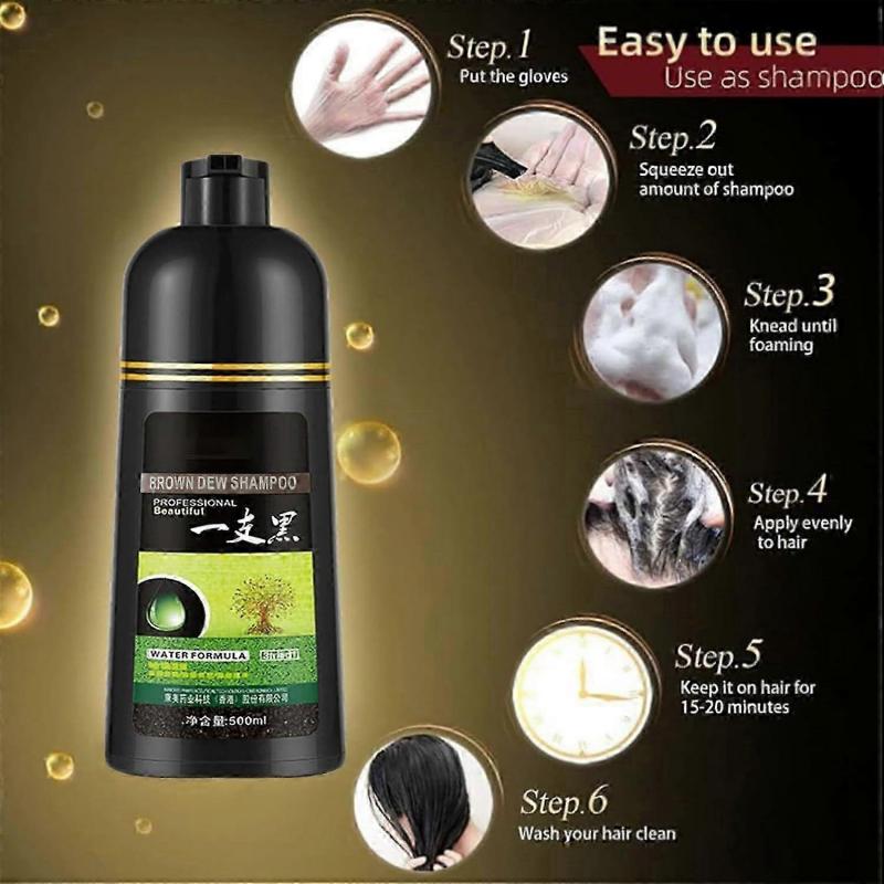 Herbal Shampoo, Black Hair Shampoo Hair Dye, Effective White Hair Turns To Blacks, Lasts 30 Days Instant Blacks Hair Shampoo for Women Men