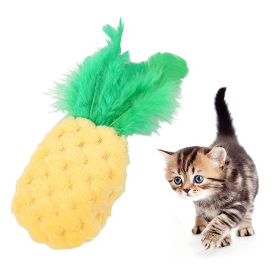 Pet Cats Kitten Catnip Cute Pineapple Shape Bite-resistant Interactive Play Toy