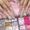 12 Grid Rose Nail Art Alloy Jewelry Resin Bow Camellia Three-Dimensional Flower Mixed Box