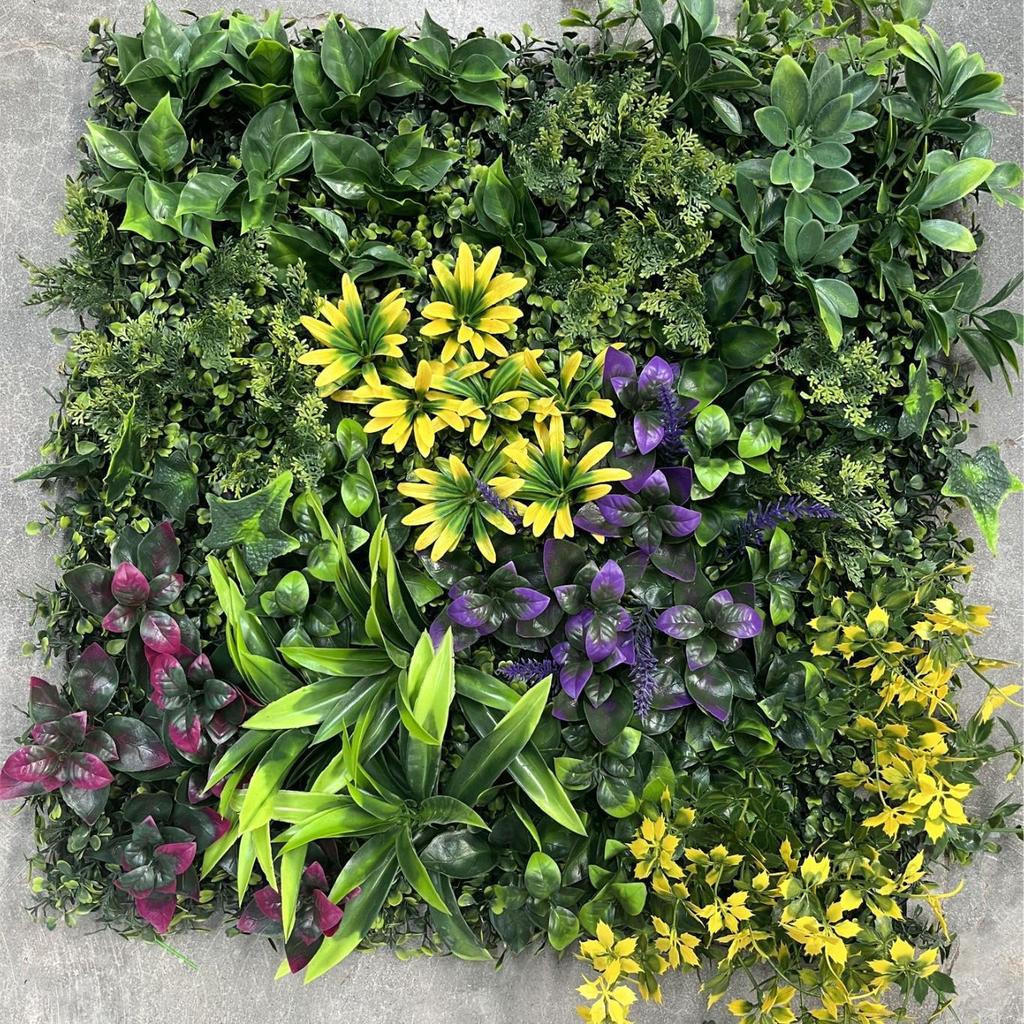 50×50cm Artificial Green Plant Wall - Plastic Vertical Garden, Fake Flower Wall, Synthetic Turf Background