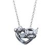 White Clover Kuromi 20th Anniversary Ladies Necklace Dancing Stone Sanrio Characters Silver 925 Surgical Stainless Steel 316L Cubic Zirconia Heart