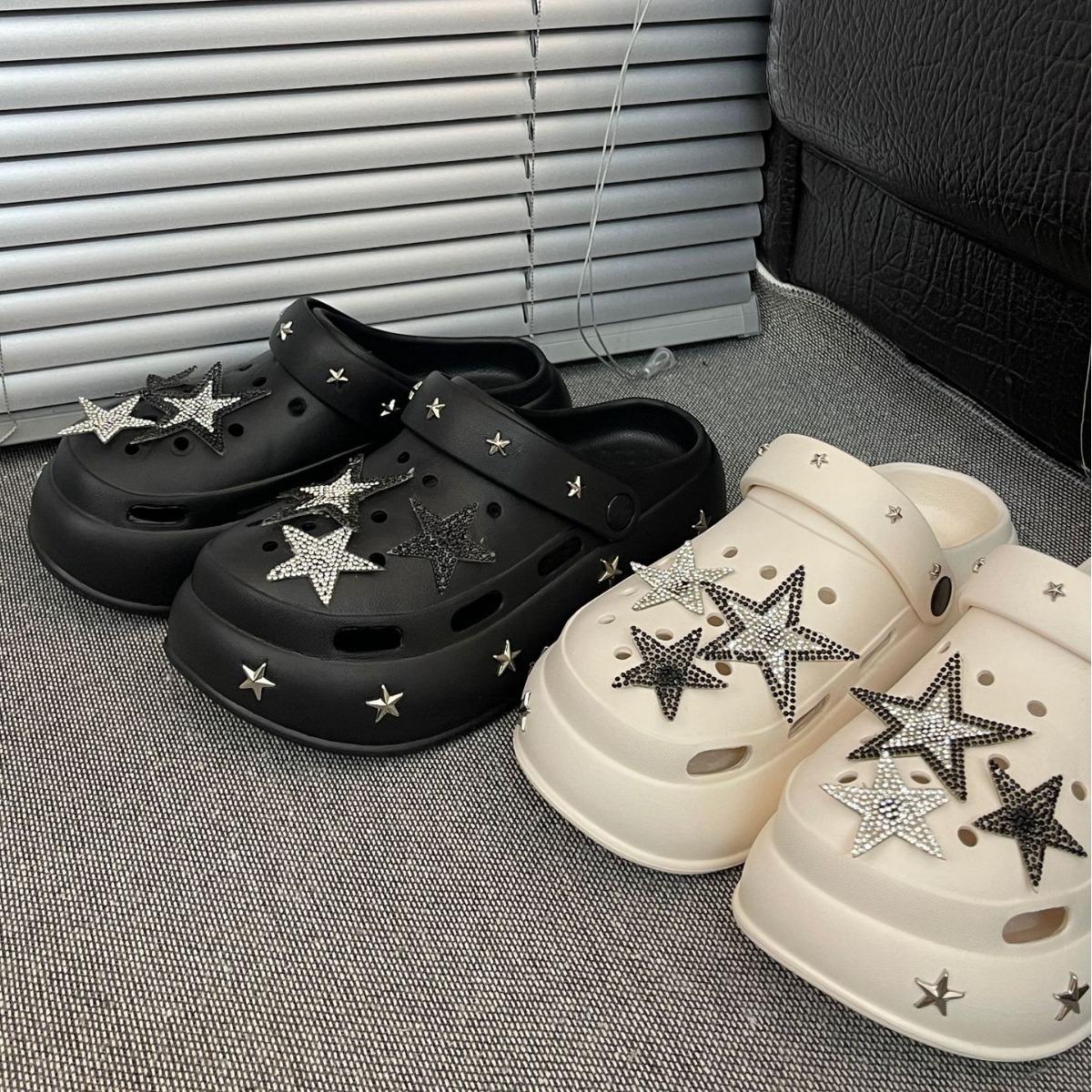 

New summer platform hole shoes slippers women s outer wear summer out sandals women s bag head drag 40/41 (suitable for 39/40)