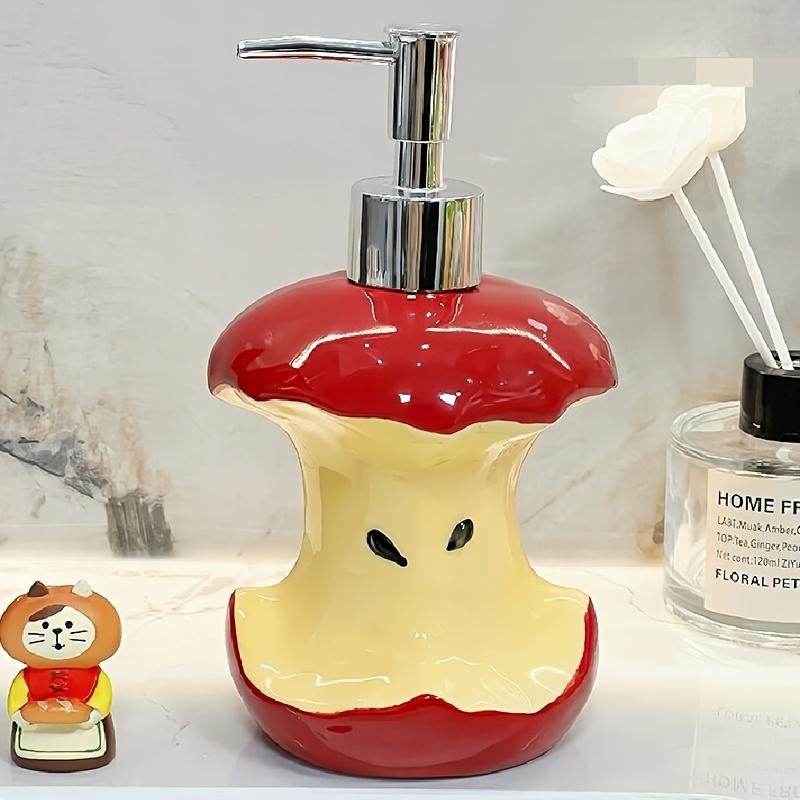 Apple Core Shaped Ceramic Soap Dispenser, Ins Style Lotion Bottle for Shampoo Shower Gel, Home Decor Gift