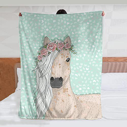 

Cute Pony Print Blanket Comfortable Soft Flannel Blanket Sofa Blanket Bed Blanket 70x100cm