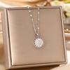Women's Silver Titanium Steel Necklace with Micro-Inlaid Zircon - Elegant, Durable Clavicle Chain Jewelry