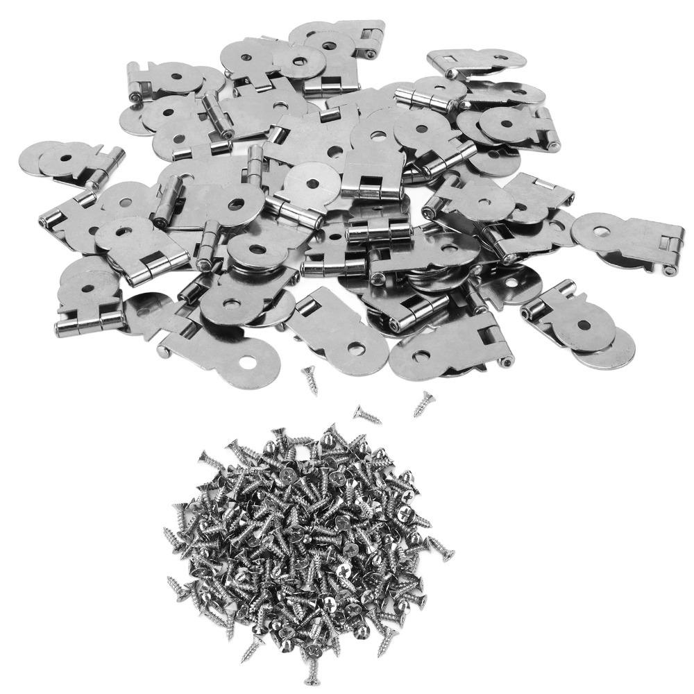 

50pcs Strap Clamps Retro Hinges Exquisite Iron Cabinet Hinges Silver Polished Edges Iron Hinges Kitchen Cabinet білий