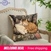 Cozy CatPrint Pillowcase Embrace Serenity with These Sleeping Kitties Sofa Cushion Cover Home Decoration D Printing