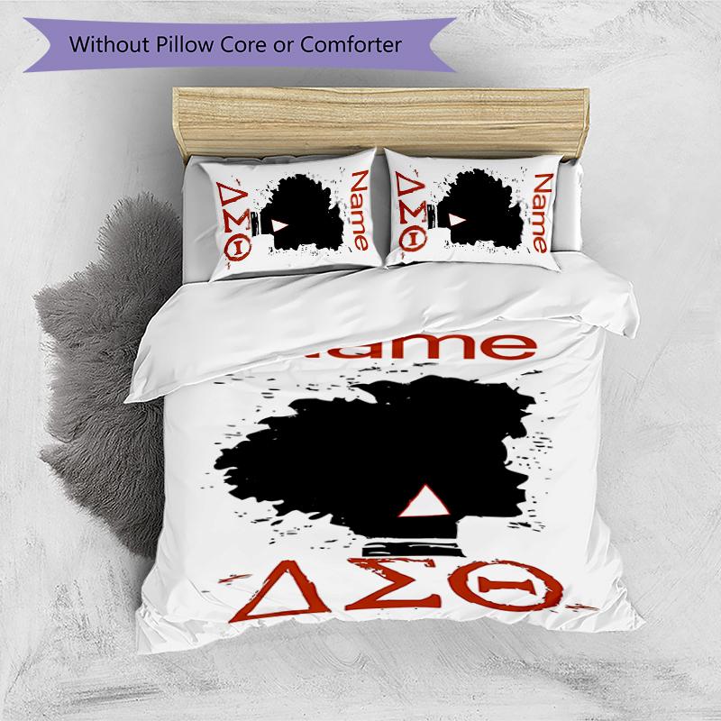 3pcs Custom Name Delta Sigma Theta Bedding Set Duvet Cover Closure Includes 1 Duvet Cover & 2 Pillowcases for All Seasons Bedroom Decor