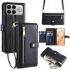 Flip Case for Xiaomi Poco F8 Ultra, Wallet Zipper Pocket, Black
