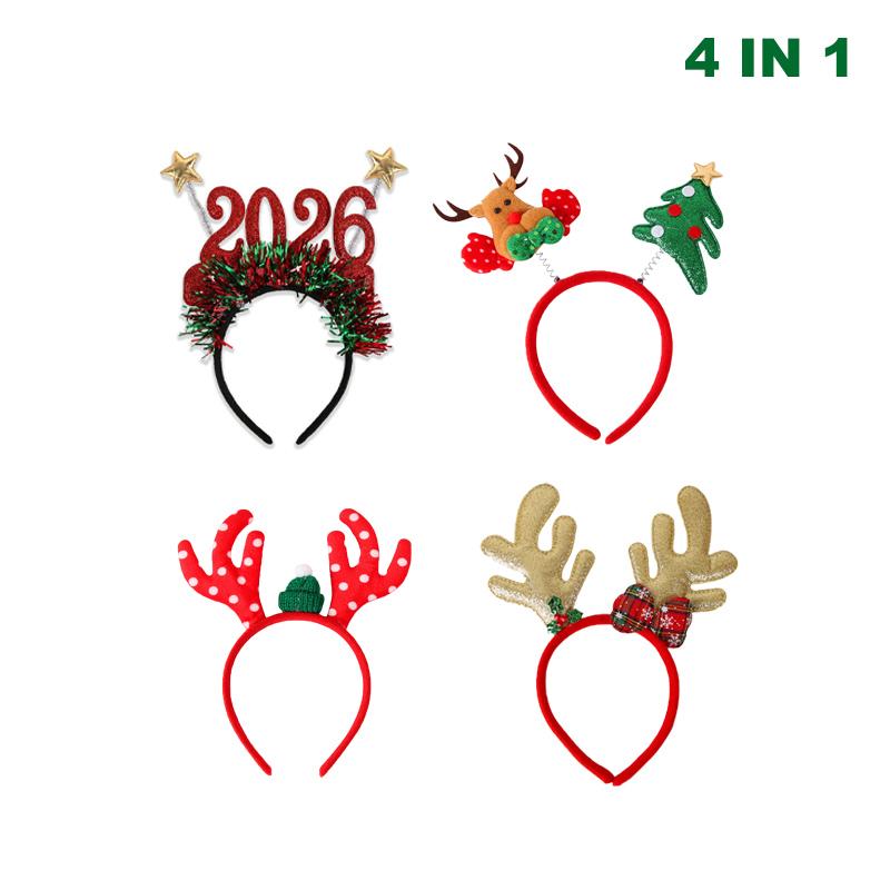 2026 Christmas Headband New Design Digital Star Antler Headband for Children Xmas Party Decoration Headwear