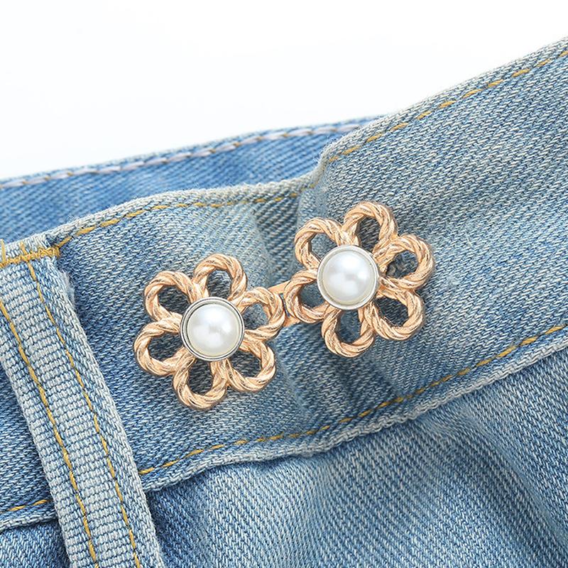 

Регулируемые цветочные пуговицы Креативные брюки Юбки Утягивающая застежка на талии Регулируемая пряжка на талии Не требуется шитья Пряжка на талии золотой