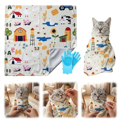 Cat Nail Solutions for Cats Who Struggle or Dislike It Grooming Wrap Gloves FISH-BOMB Trimming -