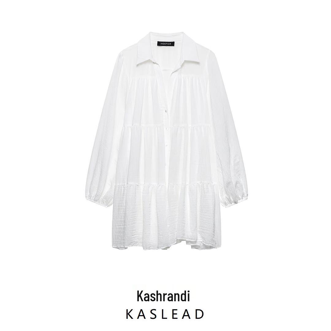 

2025 Spring Women s European & American Style Layered Patchwork Short Dress Extra Small білий