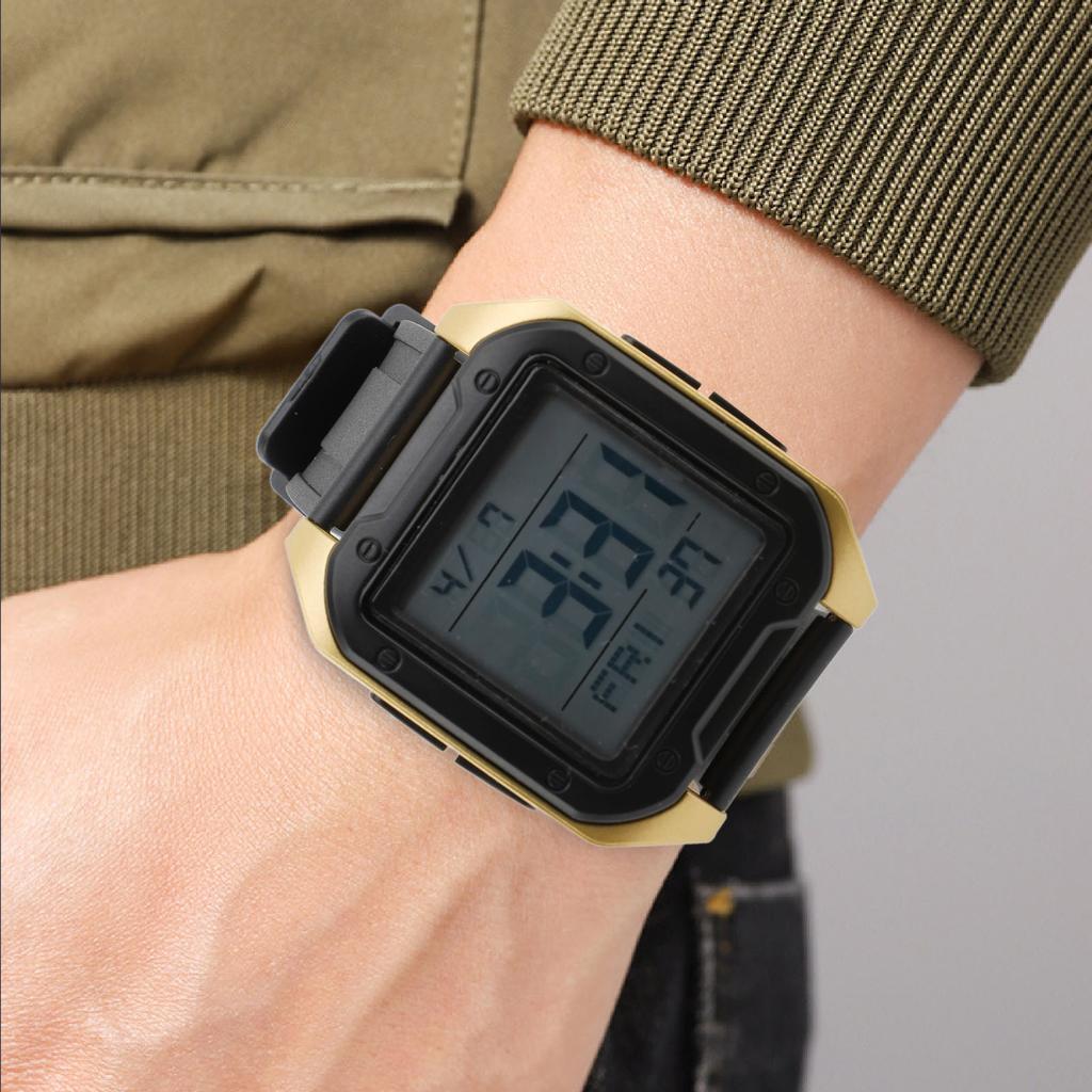 Digitale Sportuhr für Herren Damen EL-Hintergrundbeleuchtung Stoppuhr Countdown Woche Wecker TPU-Armband Doppelzeit Wasserdichte Uhr