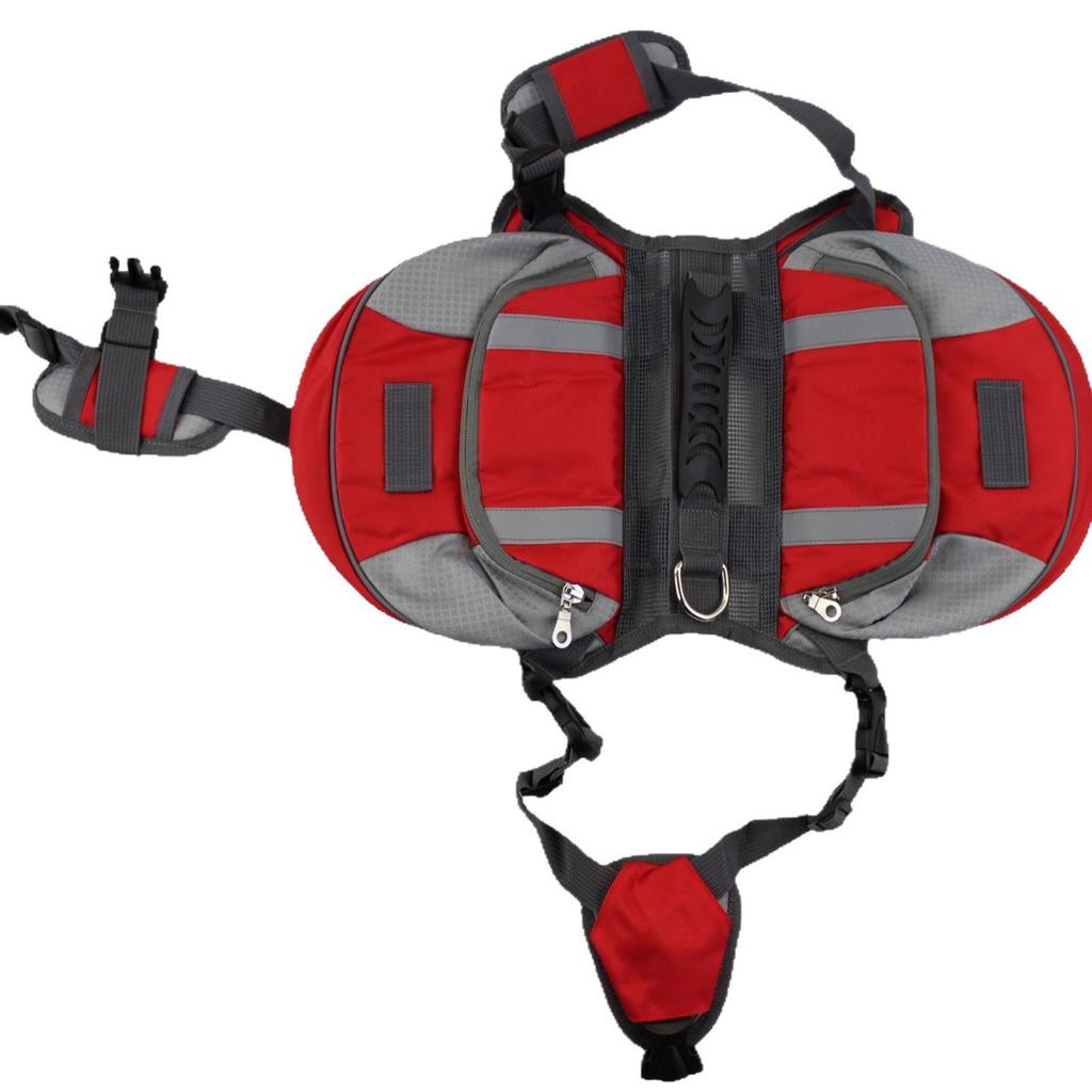 Portable Outdoor Dog Saddlebag for Medium To Large Dogs - Camel Backpack for Travel and Hiking with Golden Retrievers