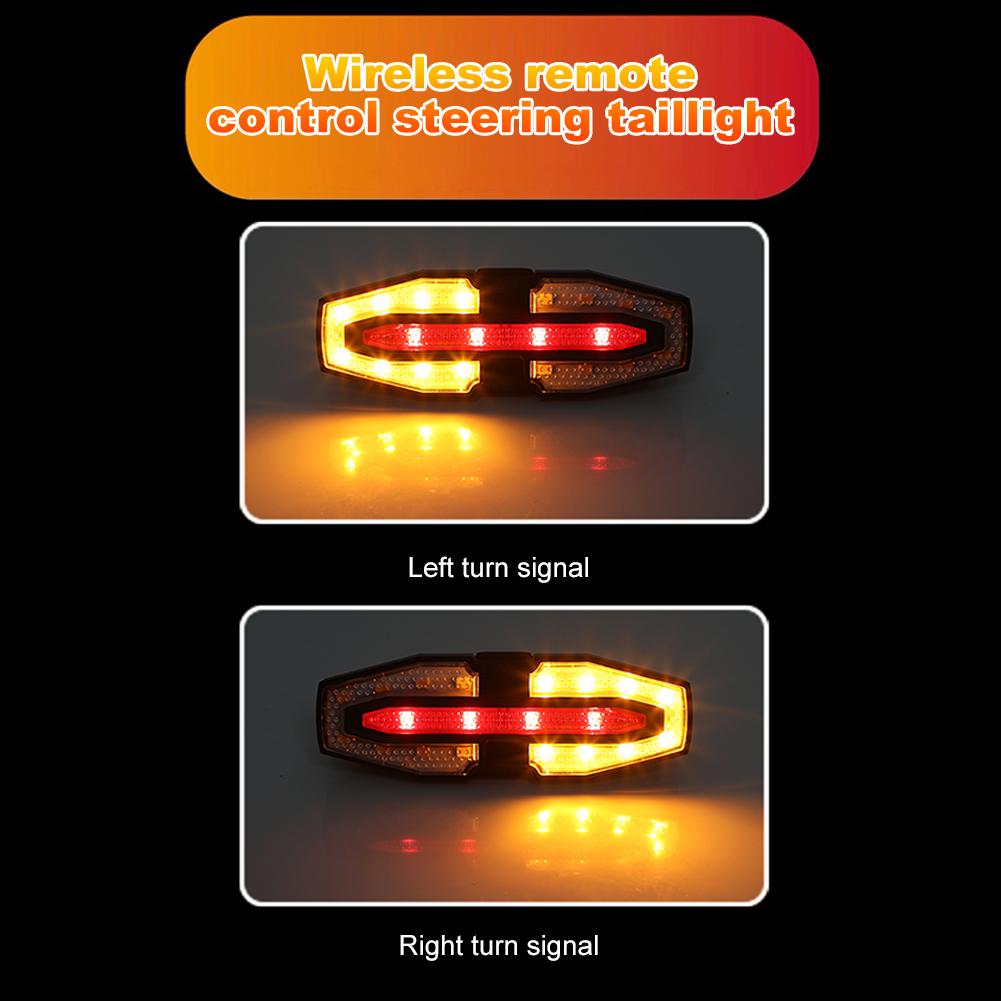 Solar LED Fahrrad Blinker Rücklicht mit Blinkern Fahrrad Warnleuchte Fernbedienung Tragbares Fahrradrücklicht für Nachtfahrten