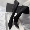 New High Heels Women'S High Boots Designer Suede Shoes Fashion Dress Pumps New Winter Boots Knee High Chelsea Botas Femme