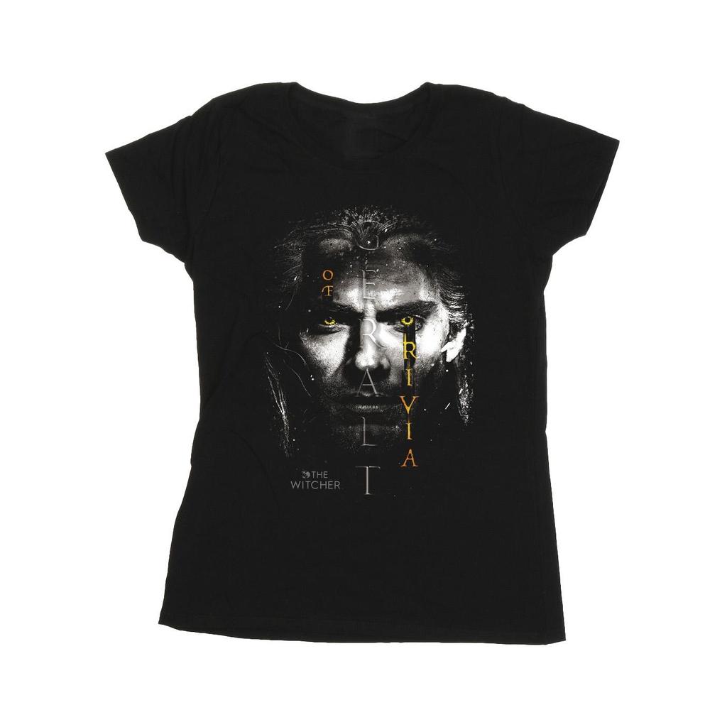 Netflix Womens/Ladies The Witcher Geralt Glowing Eyes Cotton T-Shirt