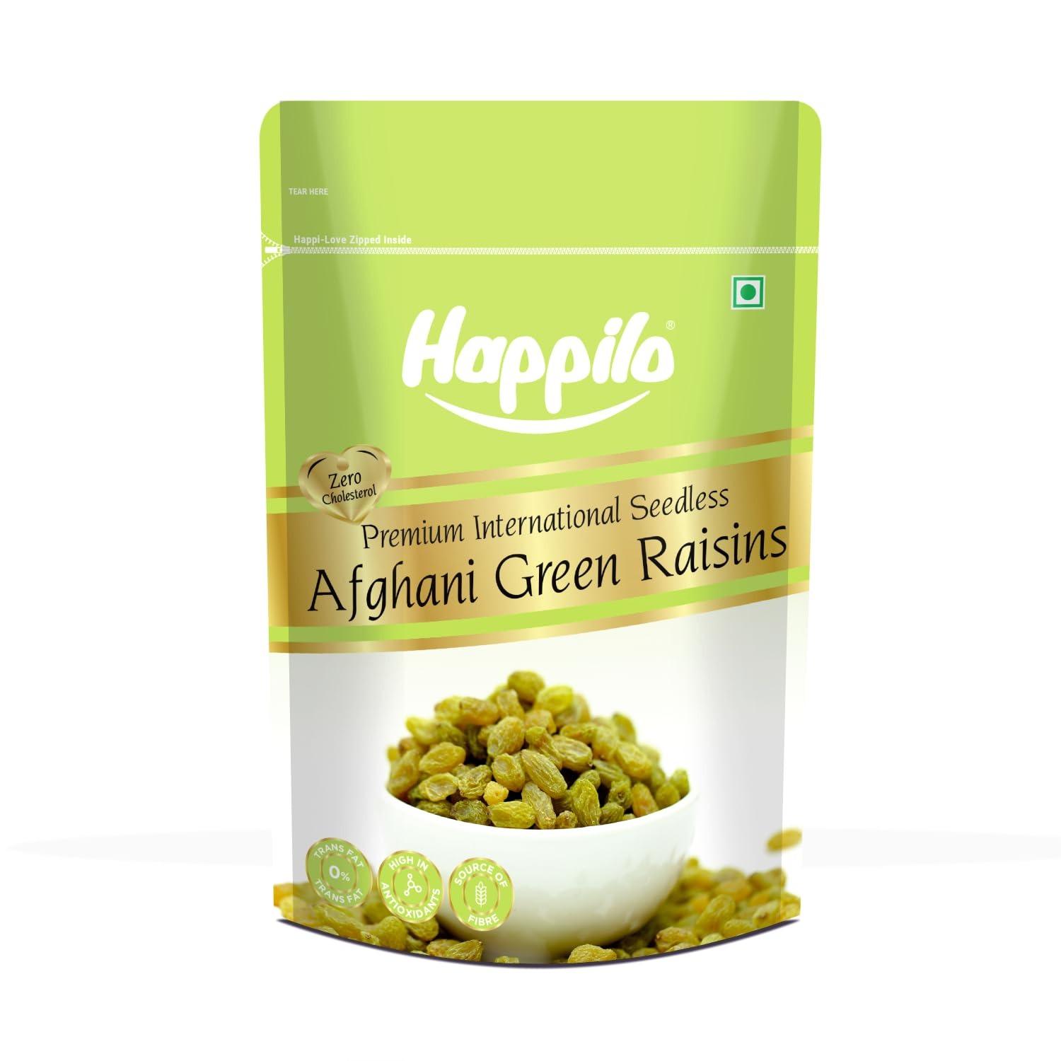

Афганский зеленый изюм (200 г), Premium International Seedless Afghani Green Raisins, Happilo