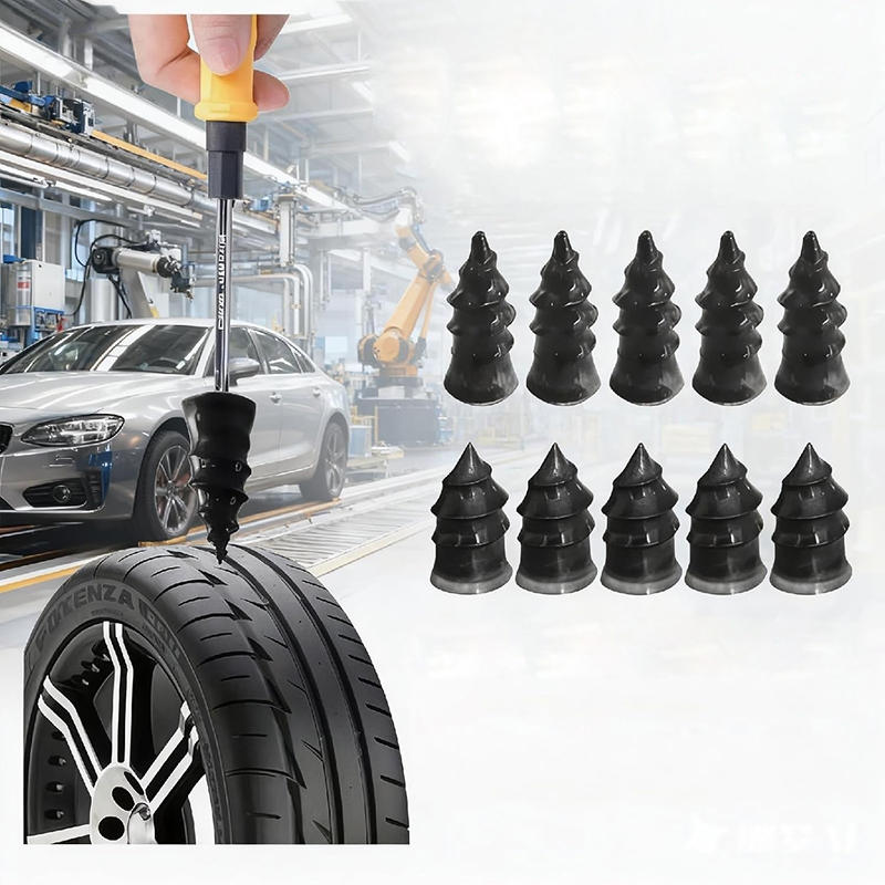 10pcs Car Tire Screw Nail Repair Tool Kit Rubber Vacuum Tire Nail Tire Plug Repair Kit Iron Plastic Black Essential Garage Tools